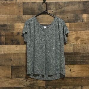 Old Navy EUC Linen Blend V-neck Relaxed Short Sleeve Shirt